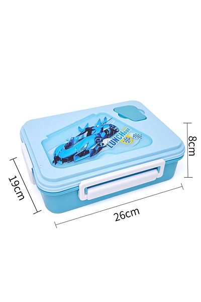 DNS Caserola mare compartimentata pentru pranz copii, capac flip, 1100 ml, albastru YSY3026-1