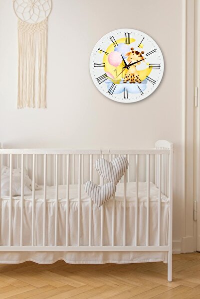 byMelekoğlu Children's Room Wall Clock Design Mdf Uv Printing 40Mçocuk-01-A2