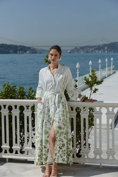 NUR KALAY COLLECTION Degraded Patterned Dress
