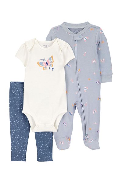 Carter's Baby Girl Blue Jumpsuit Set