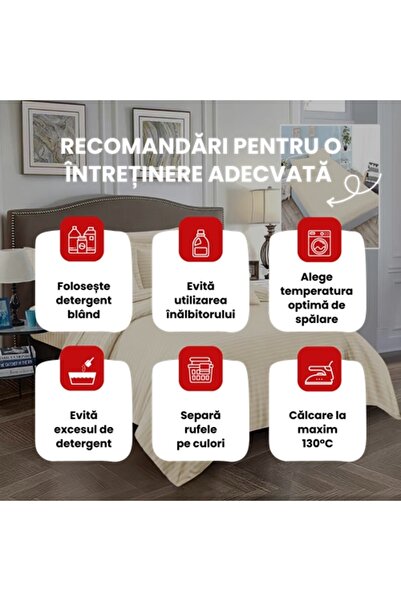 PATONE Damask Polycotton Bed Linen, 6 pieces, fitted sheet, cream