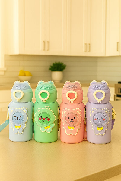 Chefstar SEVİMLİ YÜZLÜ 500 ML TERMOS SULUK – ÇOCUKLAR İÇİN HAYVAN FİGÜRLÜ, RENKLİ TASARIM