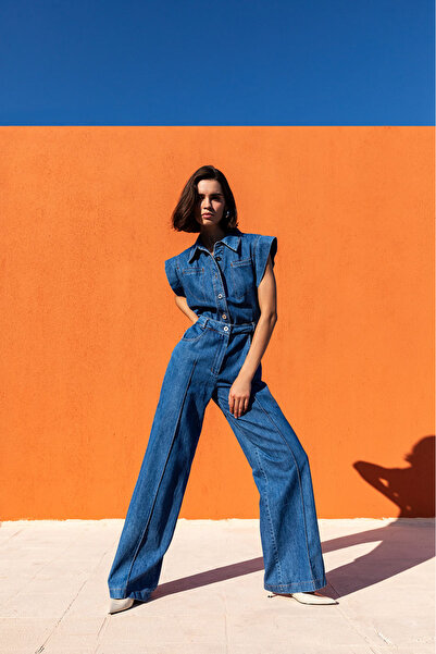 KAMEYA Navy blue denim jumpsuit