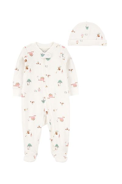 Carter's Baby Girl Ecru Jumpsuit Set