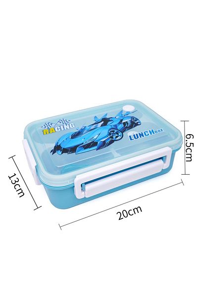 DNS Cutie pranz copii plastic, capac transparent, pentru scoala, 750 ml, albastru YSY3021-1