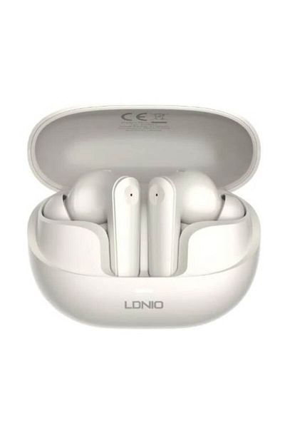 LDNIO Căști wireless, izolare fonică, T05, autonomie de până la 7 ore, Bluetooth 5.3, albe