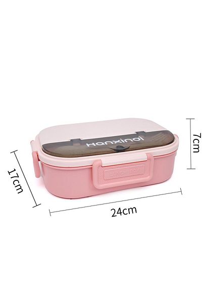 DNS Stainless steel food casserole, 3 compartments, 1000ml, pink HXD6669