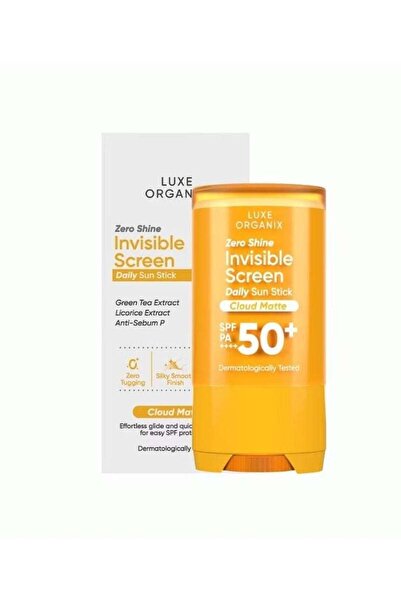 LUXE ORGANIX zero shine invisible screen daily sun stick