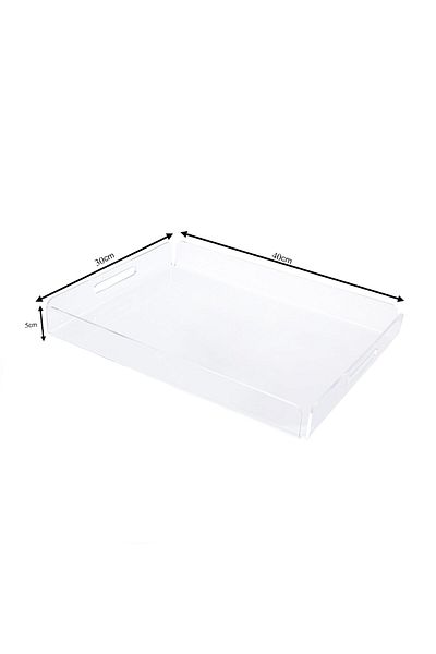 Lamsit Ibdaa Acrylic Tray, Clear Ottoman Tray, Bathroom Tray, 40x30x5 cm