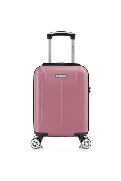 Quasar & Co. Cabin trolley, 40x30x20cm, hand luggage, trolley with lock, suitcase with 4 removable wheels, ABS, SMART, pink