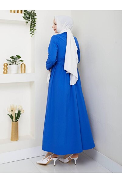 Giza Giyim Γυναικείο φόρεμα χιτζάμπ με κουμπιά με σταθερή ζώνη με κουμπιά