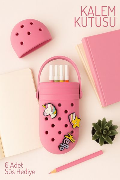 Nandy Home 6 bucăți cutie de creion modelată din silicon cu cadou ornament, suport pentru stilou