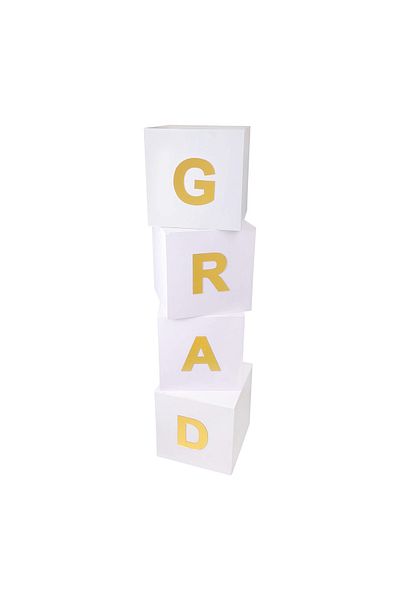 Lamsit Ibdaa Graduation Party Set - Boxes for Ceremony, Convocation, GRAD Decor (Letters)