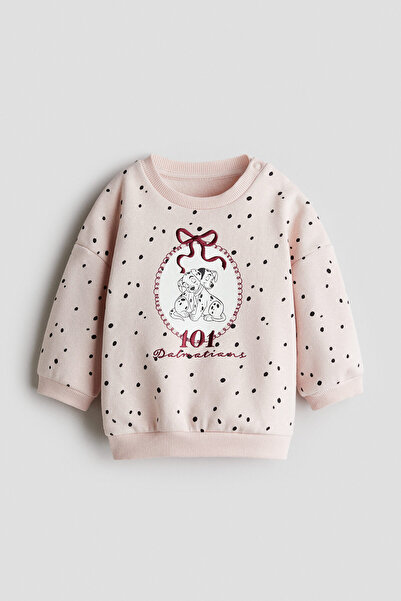 H&M Baskılı ve İçi Tüylü Sweatshirt
