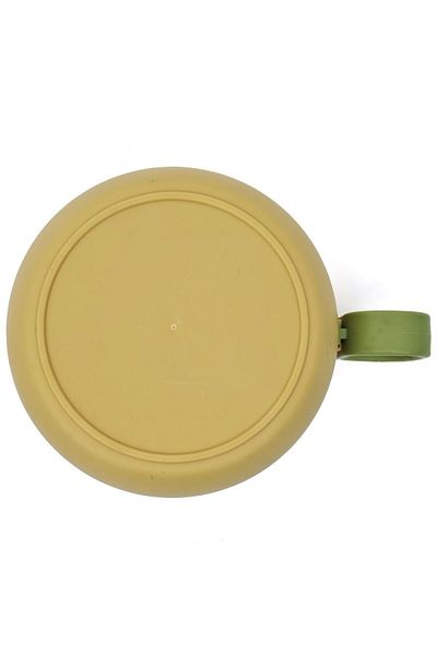 DNS Children's casserole, stainless steel, 1 compartment, round lid, for snack or dessert, beige with green HM5852