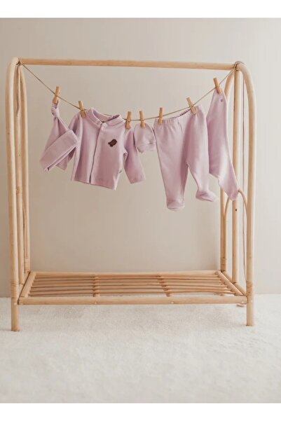 Latelier Midumi Yenidoğan, %95 pamuk %5 Likra , 5'li set, Lila Renk Hastane Ç...