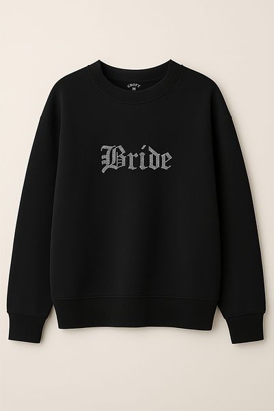 CROFT (3 Threads) Stone Printed Oversize Crew Neck Sweatshirt