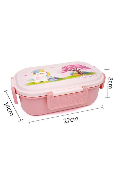 DNS Children's lunch box, 2 compartments, stainless steel interior, 700 ml, pink HXD6723