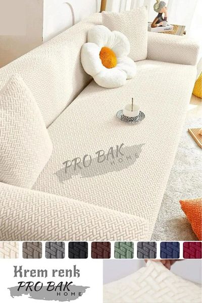 probak -Brick Pattern Jacquard 3 3 Elastic Sofa Cover |   Elastic Seat Cover |   2Pcs Seat Covers