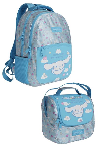WİGGLE Cinnamoroll Licensed New Collection Premium 2-Piece School Set Backpack-Lunch Bag