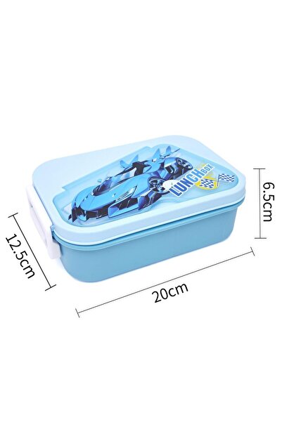 DNS Caserola copii gradinita, cutie din inox cu capac flip, 500 ml, albastru ...