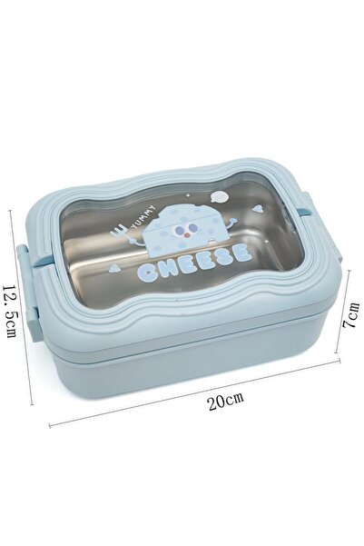 DNS Cutie pranz inox pentru scoala, 1 compartiment, capac cu maner, 750 ml, b...