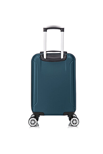 Quasar & Co. Cabin trolley 55x37x20cm, hand luggage, code trolley, 4-wheeled suitcase, ABS suitcase, Smart, Petrol blue