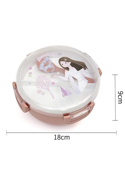 DNS Round food casserole for children, transparent lid, 950ml, pink TL8295-1