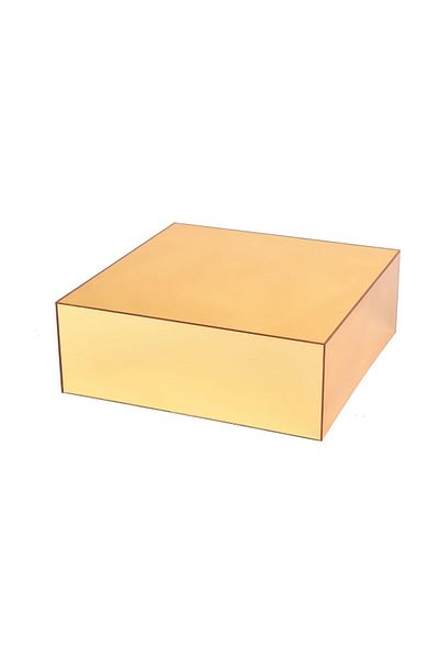 Lamsit Ibdaa Acrylic Cake Box Stand, 14x14x5 in, Gold Mirror