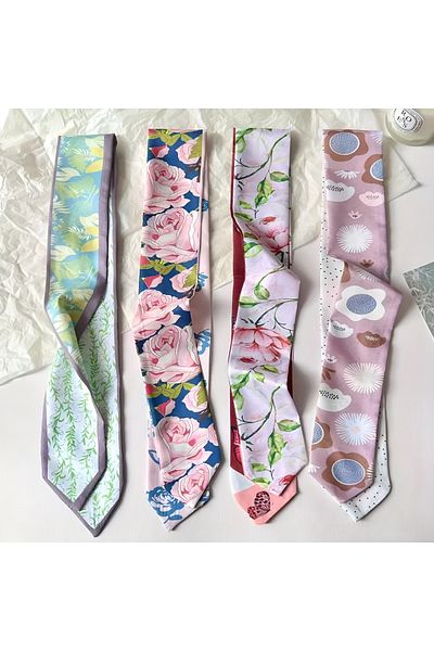 MAHLA Eșarfă de design, șal subțire pentru gât, accesoriu pentru geantă