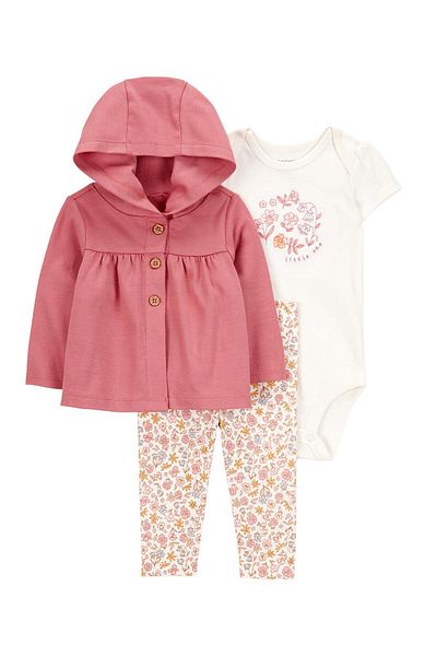 Carter's Baby Girl Pink 3-Piece Cardigan