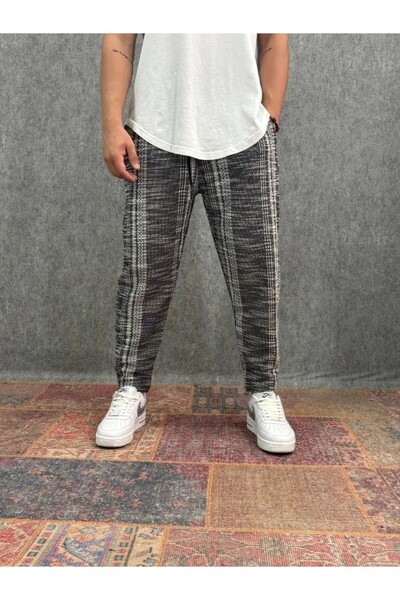 FıttingRoom Patterned Baggy Trousers with Elastic Waist