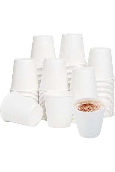 Ideal Pack Disposable White Paper cup 4 OZ Pack Of 100PCS