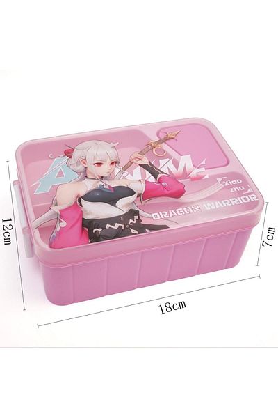 DNS Rectangular plastic casserole, 2 compartments, for sandwich, 900 ml, pink YSY3029