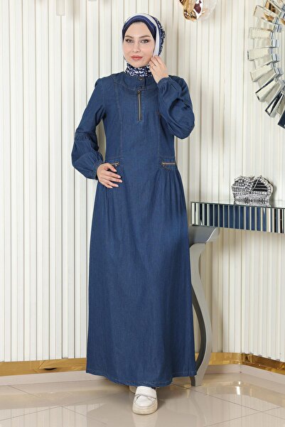 Missvalle Τζιν φόρεμα με φερμουάρ Σκούρο Μπλε 19138