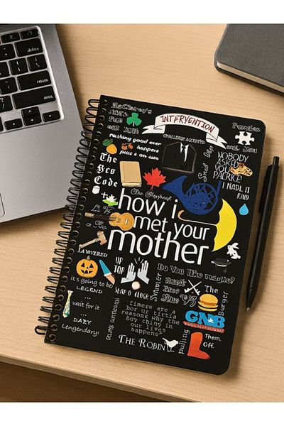 Deco Elit How I Met Your Mother Themed Spiral Check Notebook – 80 Sheets, 160 Pages (18 X 24 cm)