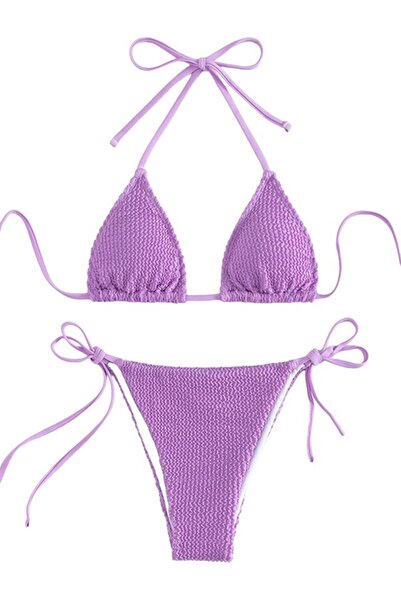 Mixbo - Two-Piece Swimsuit, Textured, Lavender Vibe, Size S