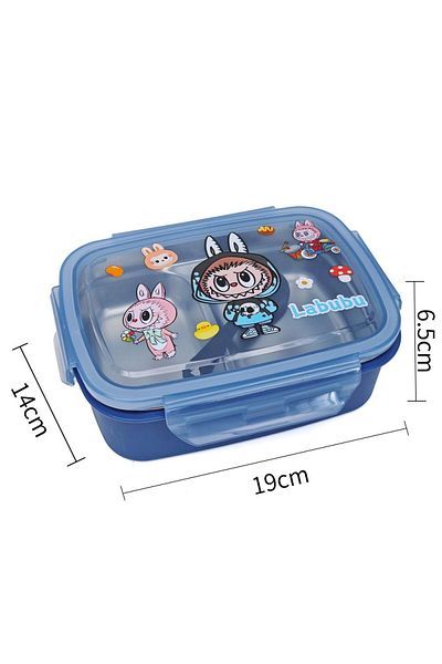 DNS Kids lunch box, stainless steel compartmentalized casserole, 600ml, navy blue BY6008/2