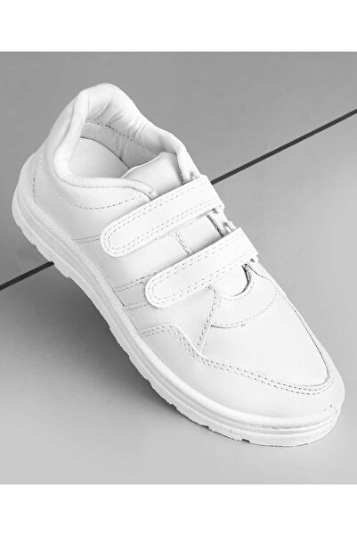 Pine kids Velcro Closure School Shoes - White