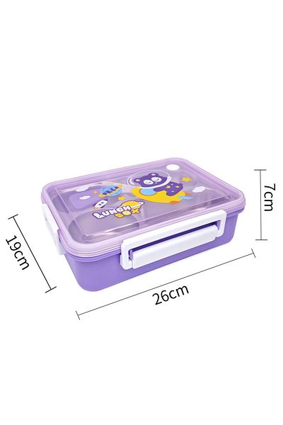 DNS Caserola mare copii inox, 4 compartimente, pentru pachet scoala, 1000 ml, mov YSY5007-1