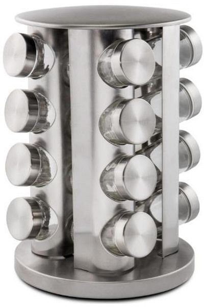Zokura Set 16 recipiente condimente cu suport Z1009 (Inox)