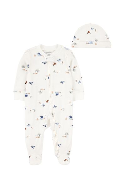 Carter's Baby Boy Ecru Jumpsuit Set