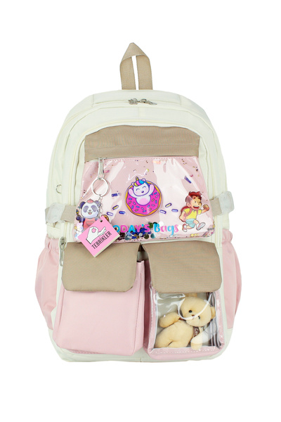 Dada Korean School Bag with Teddy Bear Two-Compartment Orthopedic Back Water ...