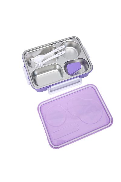 DNS Cutie pranz copii compartimentata, mare, pentru scoala, 1000 ml, mov YSY5008-1