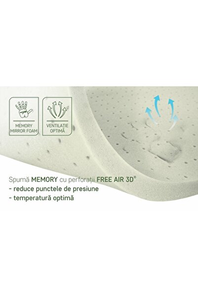 Green Future Diamond Luxury mattress topper, H 8 cm memory foam, 160x200 cm