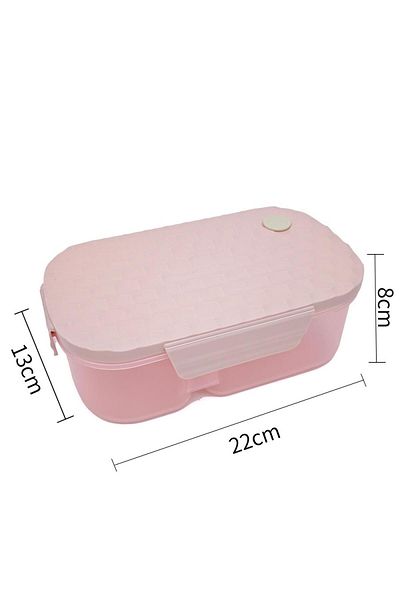 DNS Children's compartmentalized casserole, 2 sections, bento design, pink XJ-8451