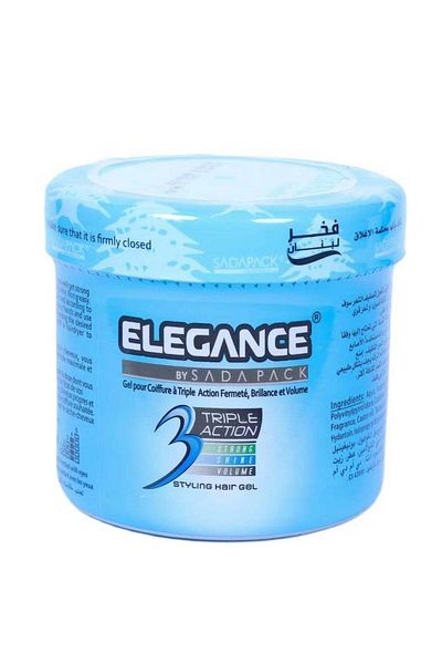 Elegance Triple Action Styling Gel by Sadapack – Shine + Volume + Hold – 500ml