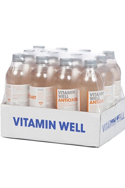 Vitamin مشروب مضاد للأكسدة بنكهة الخوخ 500 مل، عبوة من 12 قطعة