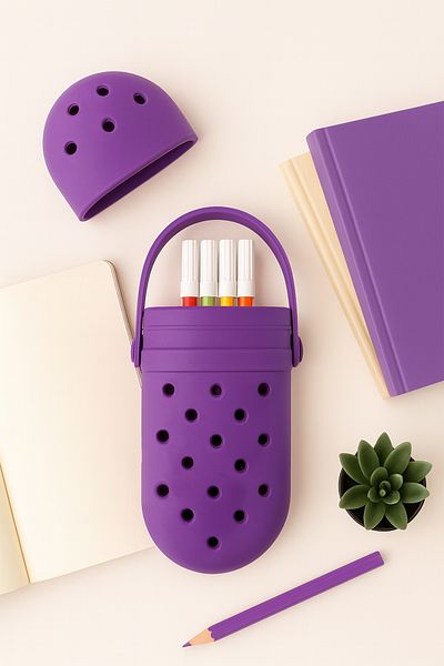 Nandy Home 6 bucăți cutie de creion modelată din silicon cu cadou ornament, suport pentru stilou