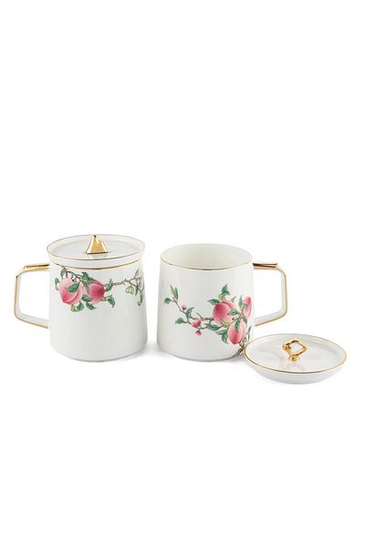 Mikasa Moor Peachy 2-Piece Mug Set with Lid 420Cc